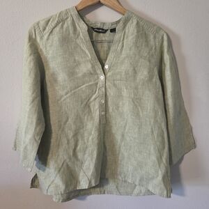 Eddie Bauer Sage Linen Blouse